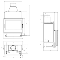 Insert de cheminée bouilleur LAVA TK BASE PA 22 kW – Vitre panoramique – Circuit fermé