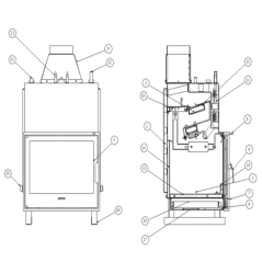 Insert de cheminée bouilleur LAVA TK BASE PA 22 kW – Vitre panoramique – Circuit fermé