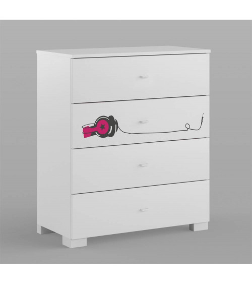 Commode MUSIC avec 4 tiroirs , 90 cm 