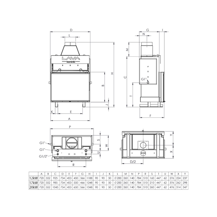 Insert de cheminée bouilleur LAVA TKL BASE 12 kW – Circuit fermé Insert de cheminée bouilleur LAVA TKL BASE 12 kW – Circuit fermé