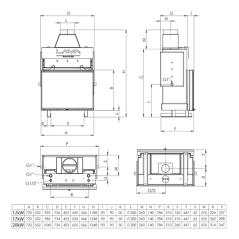 Insert de cheminée bouilleur LAVA TKL BASE PANORAMA 20 kW – Circuit fermé