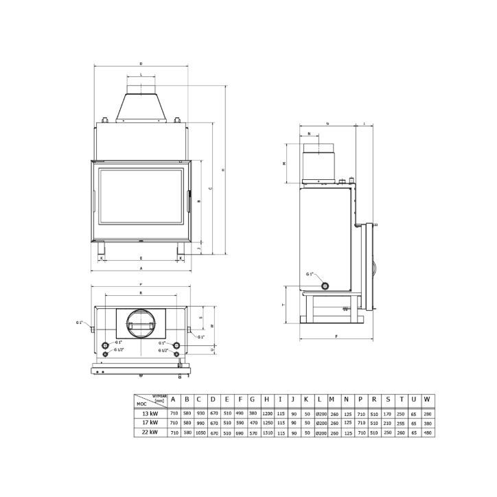 Insert de cheminée bouilleur LAVA TK BASE 13 kW – Circuit ouvert Insert de cheminée bouilleur LAVA TK BASE 13 kW – Circuit ouvert