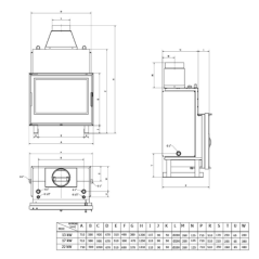 Insert de cheminée bouilleur LAVA TK TREND 17 kW – Circuit fermé (2,5 bars)
