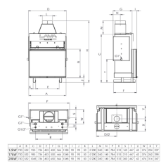 Insert de cheminée bouilleur LAVA TKL PLUS 20 kW – Circuit fermé (2,5 bars)