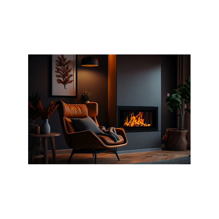 Insert de cheminée à bois LAVA LUMINA 16 kW CERAMIC – Compatible VMC double flux
