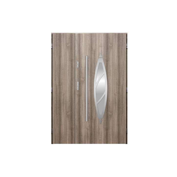 Porte d'entrée double BELIAR 120x200 cm chêne blanchi