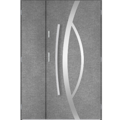 Porte d'entrée double CASTOR 120x200 cm béton