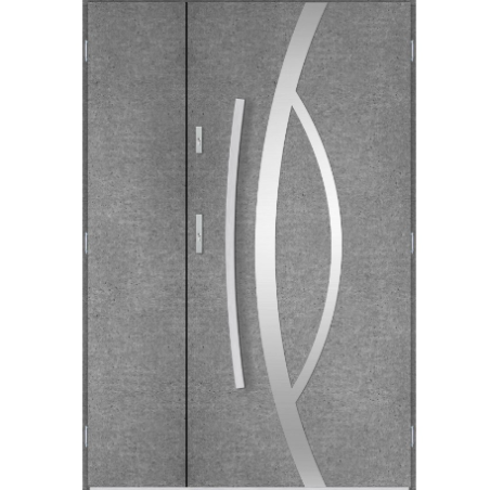 Porte d'entrée double CASTOR 120x200 cm béton