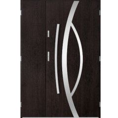 Porte d'entrée double CASTOR 120x200 cm wengé