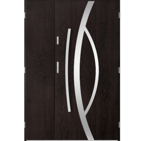 Porte d'entrée double CASTOR 120x200 cm wengé
