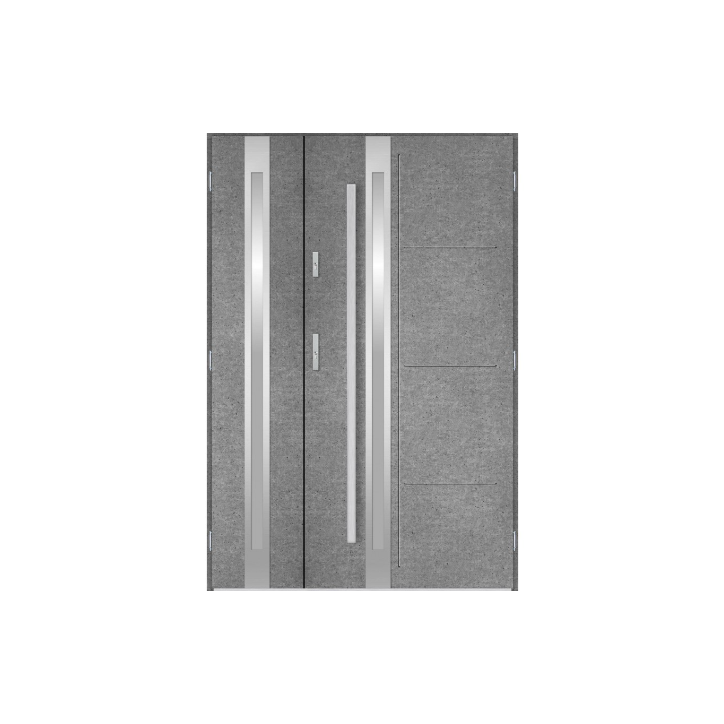 Porte d'entrée double GALILÉE 120x200 cm béton