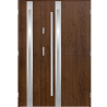 Porte d'entrée double GALILÉE 120x200 cm noyer