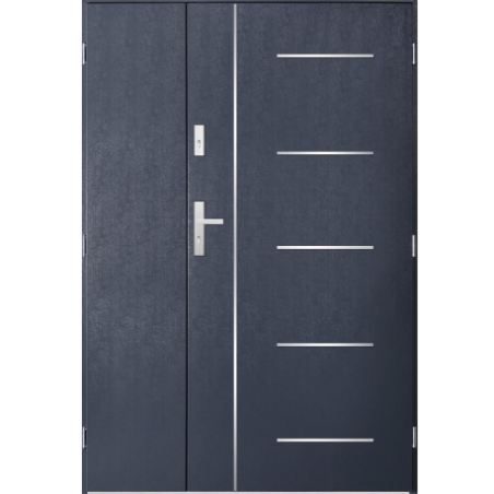 Porte d'entrée double CORTAZ 120x200 cm anthracite
