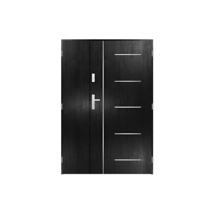 Porte d'entrée double CORTAZ 130x200 cm noir