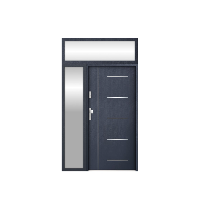 Porte d'entrée double Cortal 120 x 250 cm avec imposte et tierce Porte d'entrée double Cortal 120 x 250 cm avec imposte et tierce