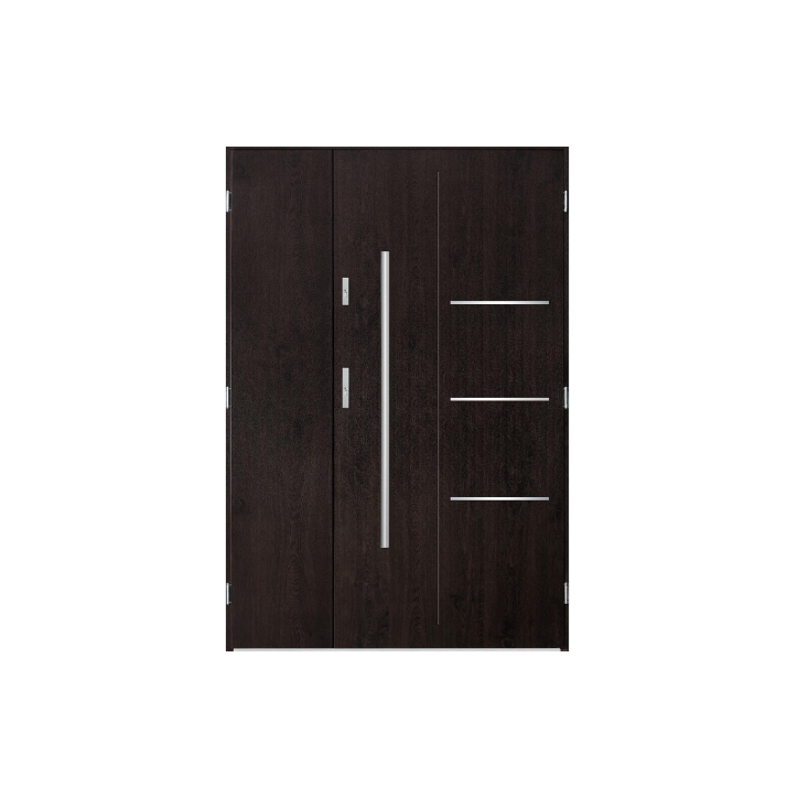 Porte d'entrée double PIRAS 130x200 cm wengé