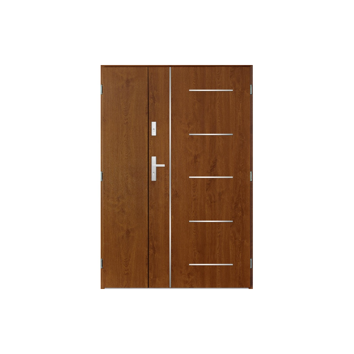Porte d'entrée double CORTAZ 120x200 cm chêne doré
