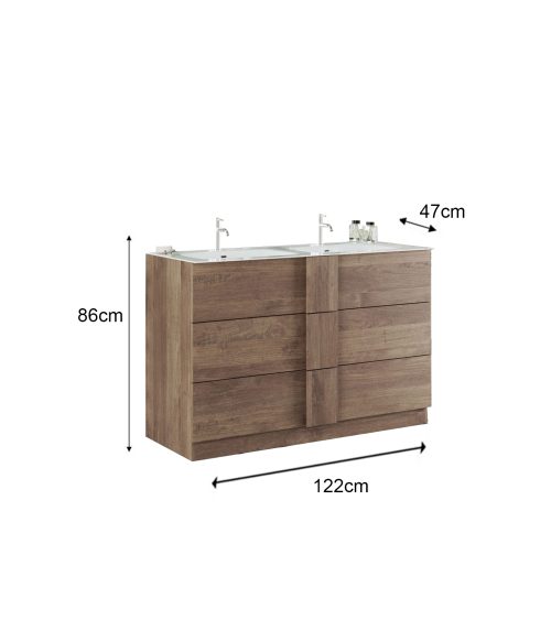 Ensemble salle de bain JUPITER mercure 122 x 86 x 47 cm