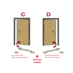 Porte d'entrée double DIZAR 130x200 cm noyer