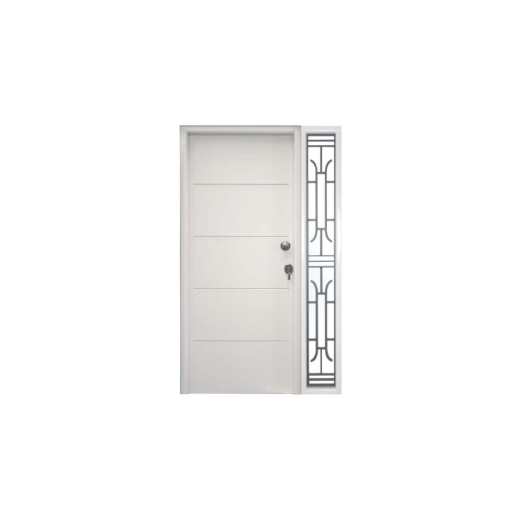 Porte d'entrée en acier avec tierce fixe BAHIA blanc 130x200 cm