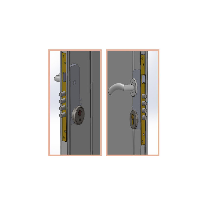 Porte d'entrée en acier avec tierce fixe BAHIA blanc 130x200 cm