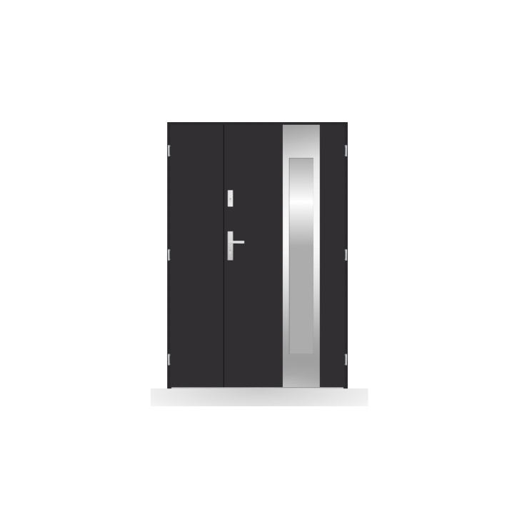 Porte d'entrée double Nérée - 130/140/150x208cm