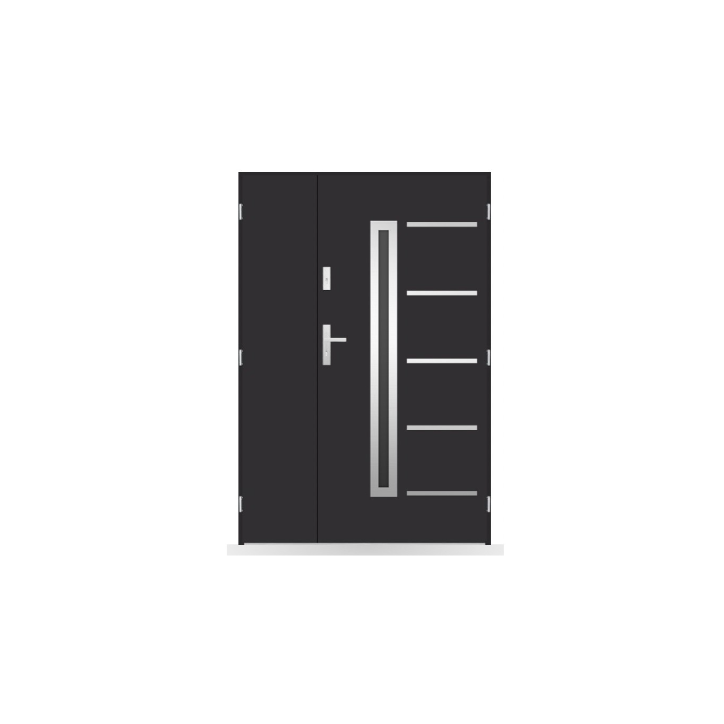 Porte d'entrée double Calisson - 130/140/150x208cm Porte d'entrée double Calisson - 130/140/150x208cm