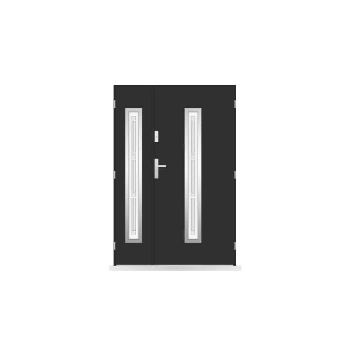 Porte d'entrée double Isolde - 130/140/150x208cm