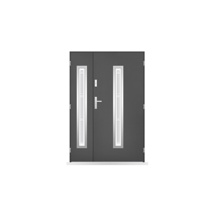 Porte d'entrée double Isolde - 130/140/150x208cm