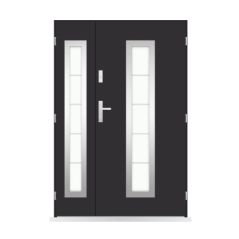 Porte d'entrée double Amaury - 130/140/150x208cm