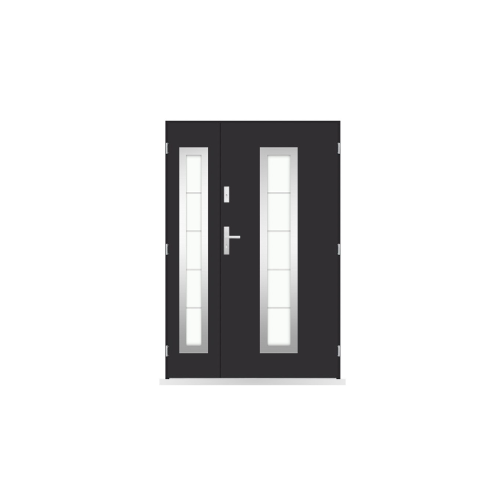 Porte d'entrée double Amaury - 130/140/150x208cm
