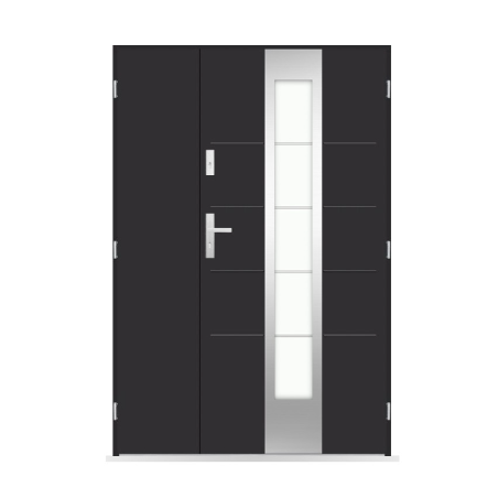 Porte d'entrée double Ondine - 130/140/150x208cm