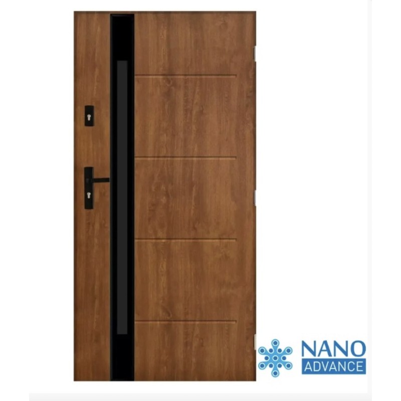 Porte d'entrée DORADE 80 cm 72 mm en acier inoxydable en 3 couleurs