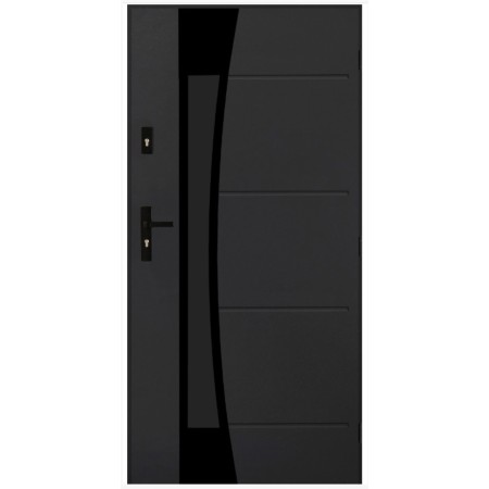 Porte d'entrée SATURNE 02 100 cm 72 mm en acier inoxydable en 3 couleurs