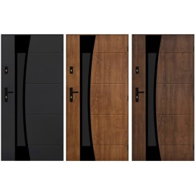 Porte d'entrée SATURNE 02 100 cm 72 mm en acier inoxydable en 3 couleurs