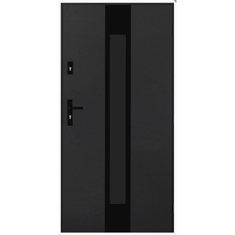 Porte d'entrée MARCIO 90 cm 72 mm en acier inoxydable en 3 couleurs