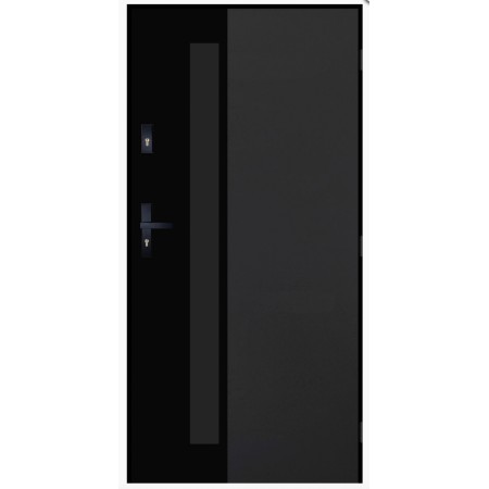 Porte d'entrée ALBAN 90 cm 72 mm en acier inoxydable en 3 couleurs