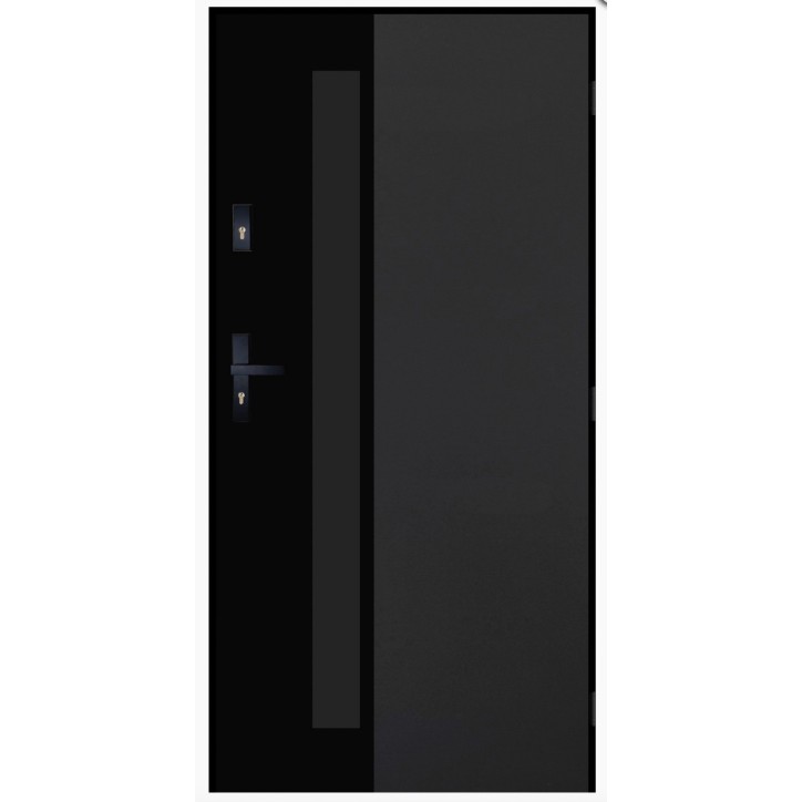 Porte d'entrée ALBAN 90 cm 72 mm en acier inoxydable en 3 couleurs