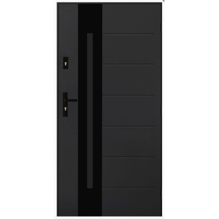 Porte d'entrée VERAN 90 cm 72 mm en acier inoxydable en 3 couleurs