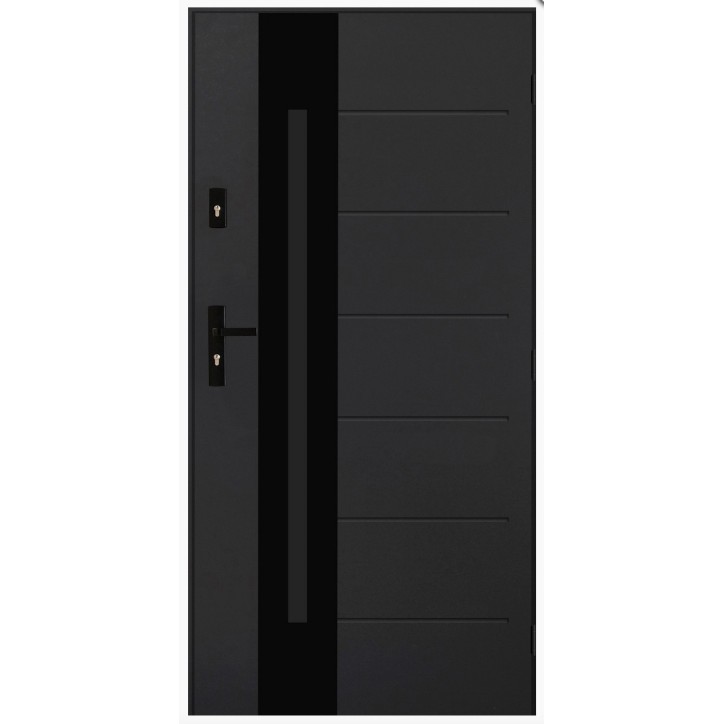 Porte d'entrée VERAN 90 cm 72 mm en acier inoxydable en 3 couleurs