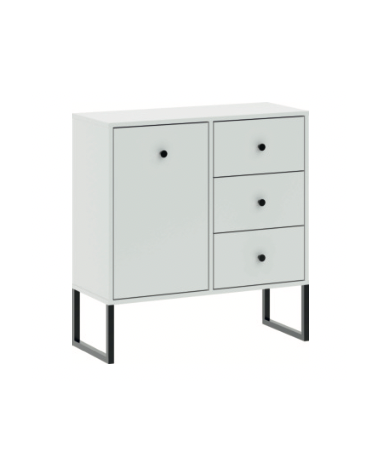Buffet LINEA 3 tiroirs, 1 porte - blanc