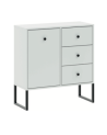 Buffet LINEA 3 tiroirs, 1 porte - blanc
