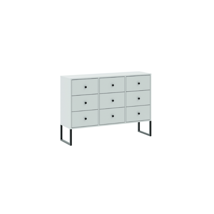 Commode LINEA 9 tiroirs - blanc