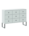 Commode LINEA 9 tiroirs - blanc