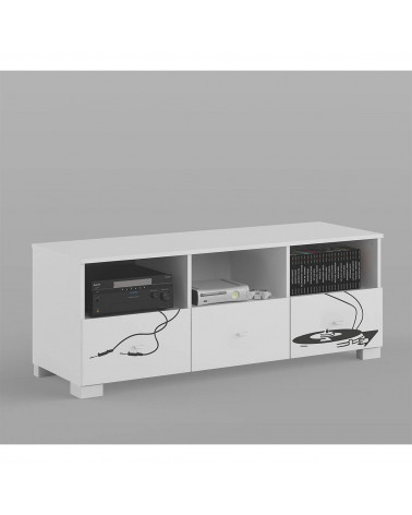 Meuble TV MUSIC , 150 cm blanc