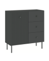 Buffet VIENA ANTHRACITE - 1 porte, 3 tiroirs