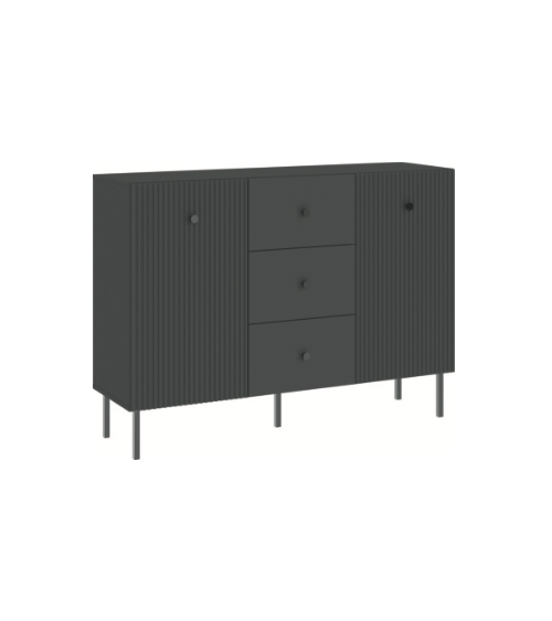 Buffet VIENA ANTHRACITE - 2 portes, 3 tiroirs