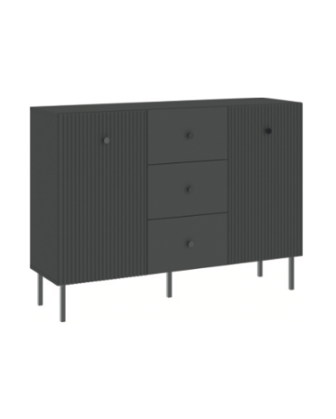 Buffet VIENA ANTHRACITE - 2 portes, 3 tiroirs