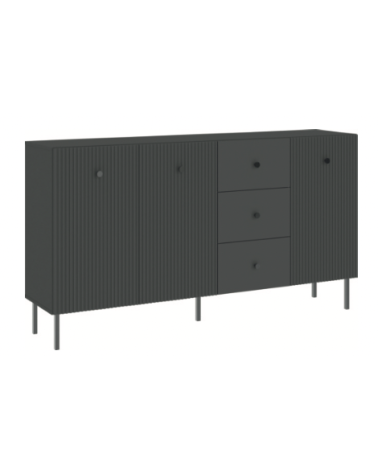 Buffet VIENA Anthracite - 3 tiroirs et 3 portes
