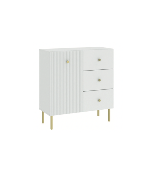 Buffet VIENA 3 tiroirs, 1 porte Blanc